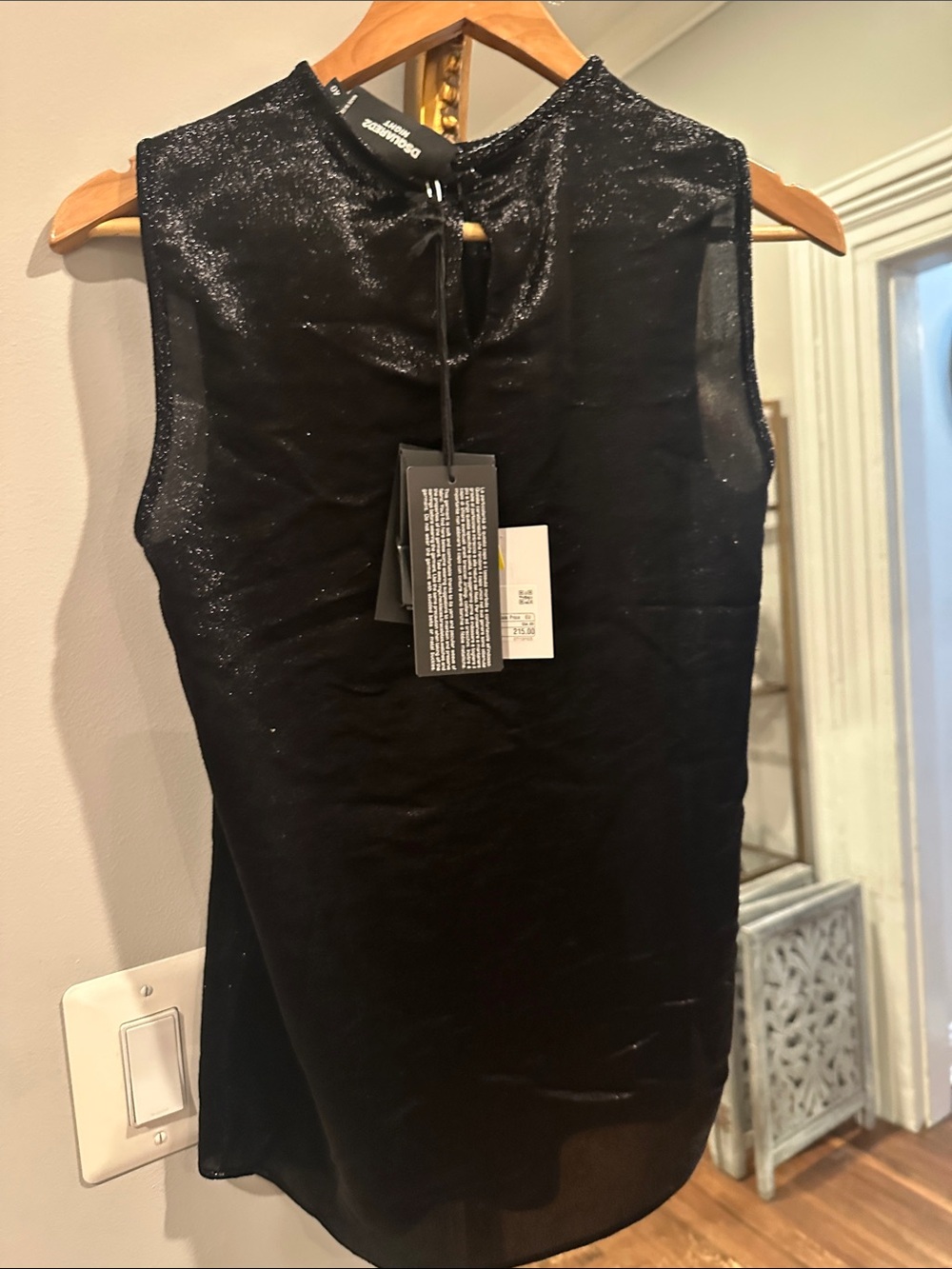 DSQUARED2 Night Shimmer Black Sleeveless Camisole